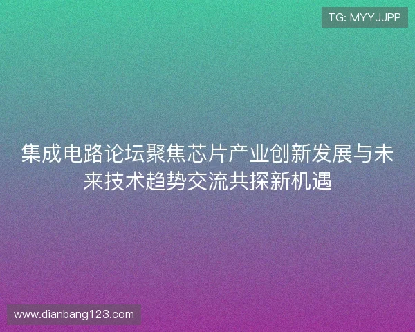 集成电路论坛聚焦芯片产业创新发展与未来技术趋势交流共探新机遇